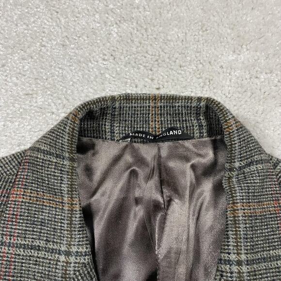 Lambourne Wool Sport Coat Mens 42R Brown Gray Plaid Tweed Blazer Made England - Picture 3 of 8